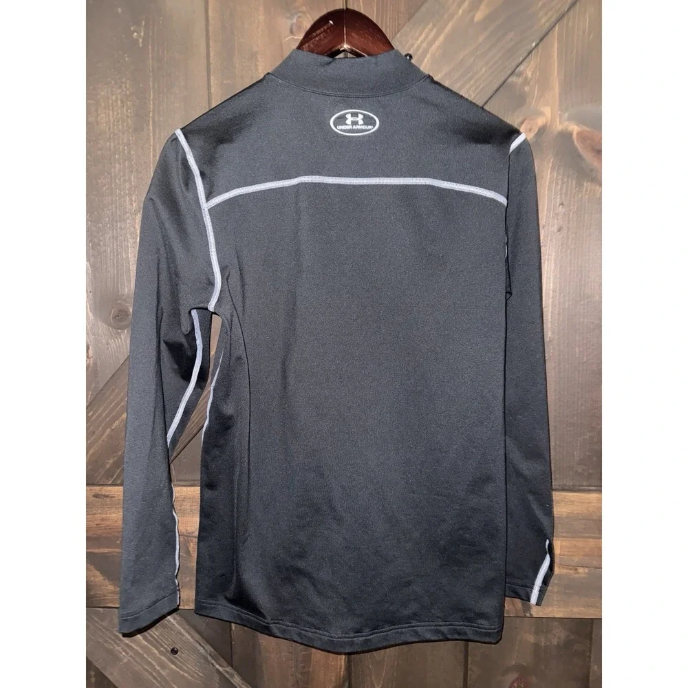 Under Armour Shirt Mens Small Black‎ Polyester Compression ColdGear Mock Neck